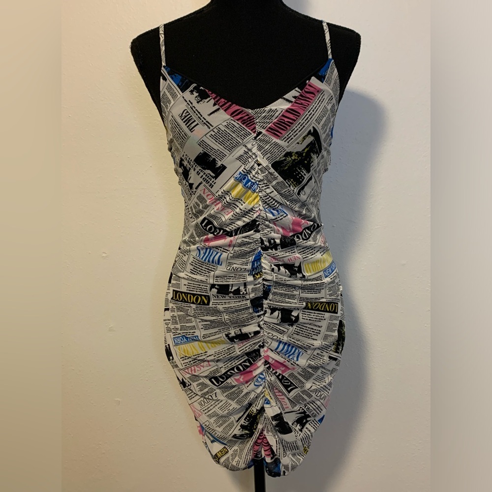 Newspaper Print Dress